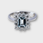 Anello acquamarina e brillanti Thumbnail 2